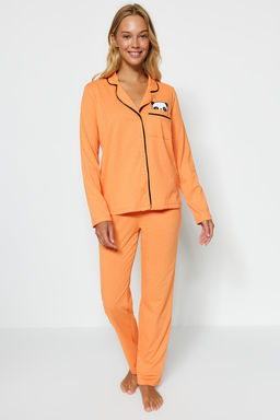 Trendyolmilla Lila Pamuklu Panda Bask?l? Orme Pijama Tak?m? THMAW21PT0245  фото 3