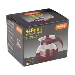 Чайник заварочный Decotto-1500, обьем 1.5л, с пл. ручкой, фильтр нерж, арт.910107