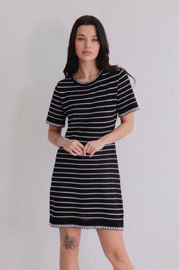 Платье вязаное чёрное в полоску - Martichelli фото 2