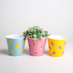 Набор кашпо для цветов 3 в 1 «Фрукты», 0,8 л, 11 х 12 см