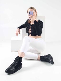 Ботинки 214.1918bl.Black.w/Байка