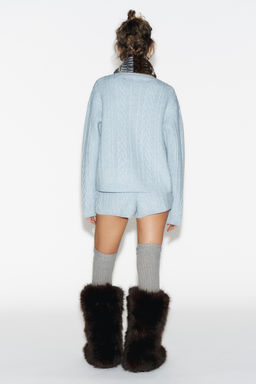 80% WOOL CABLE KNIT JUMPER SKI COLLECTION - Zara фото 5