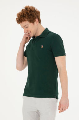 Мужская темно-зеленая базовая футболка - U.s. polo assn фото 3