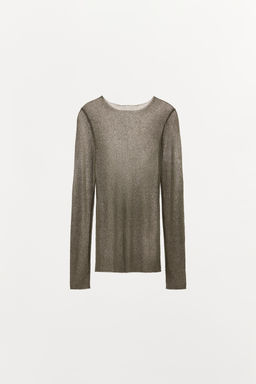 CAMISETA HILO METALIZADO / Dorado - Zara фото 4