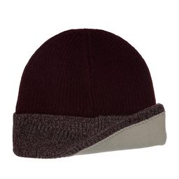 Шапка SEEBERGER арт. 70469-0 TURN-UP BEANIE (бордовый / серый)