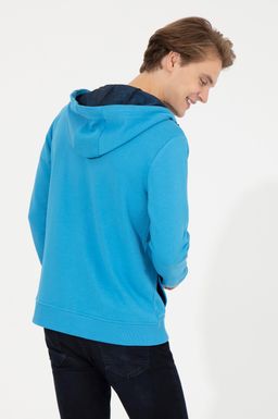 U. S. Polo Assn Мужской вязаный кардиган кобальтового цвета с капюшоном - U.s. polo assn фото 6