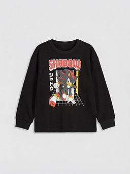 Sonic Bask?l? Erkek ?ocuk Uzun Kollu Ti??rt