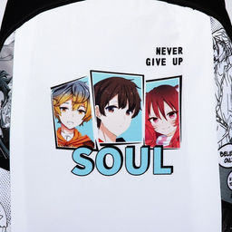 Рюкзак текстильный Аниме, 46х30х10 см, вертик карман, цвет черный, белый - Nazamok фото 4