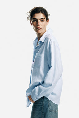 Camisa en mezcla de lino - H&m фото 9