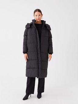 Kap??onlu D?z Oversize Kad?n ?i?me Mont