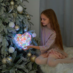 ULD-R511 3АА HEART Светильник декоративный Сердце, на батарейках 3AA (не в/к). 100 светодиодов. Белый свет. Цвет корпуса радужный. TM Uniel - Volpe фото 3