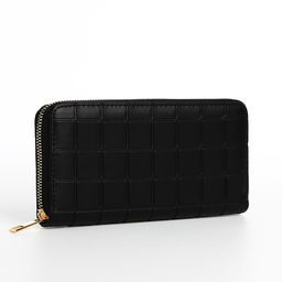 Кошелёк на молнии, большой, четыре отделения, чёрный