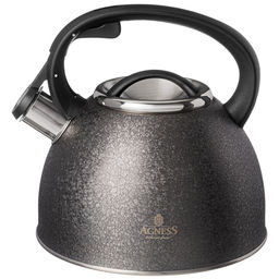 ЧАЙНИК AGNESS СО СВИСТКОМ 2,5 Л, GREY, ИНДУКЦИОН. ДНО