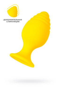 Анальная втулка ToDo by Toyfa Riffle, силикон, желтый, 6 см