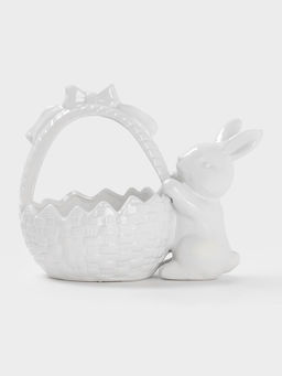 Конфетница Доляна «Зайка», 450 мл, 20×13×16.3 см, доломит, белая