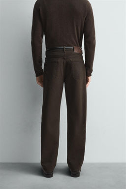 WAXED FINISH STRAIGHT-LEG JEANS - Zara фото 3