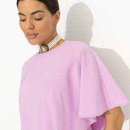 Блуза с эффектом многослойности, Лёгкая драма (розовая) - Charutti фото 3