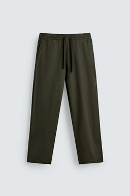 PANTAL?N RELAXED FIT ALGOD?N - LINO / Khaki oscuro - Zara фото 6