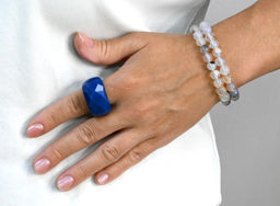 Крупный перстень из Агата цвет синий