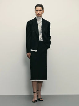 Юбка миди с контрастной деталью по низу / Zarina  фото 5