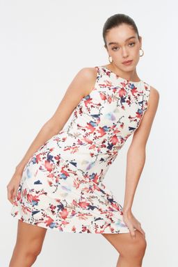 TRENDYOLMILLA Fusya Geometrik Desenli A Kesim Mini Dokuma Elbise TWOSS19WR0042 фото 2