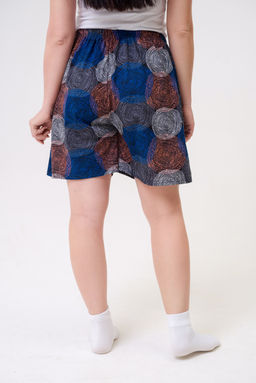 Шорты женские из кулирки Цветник спилы синие - Амадэль фото 6