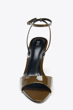 PATENT-EFFECT HIGH-HEEL SANDALS - Zara фото 5