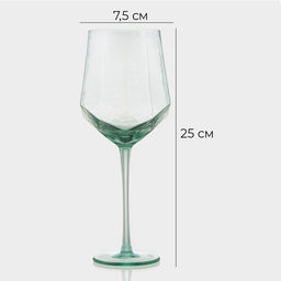 Бокал для вина Magistro «Дарио», 500 мл, 7.3×25 см, стекло, бирюзовый