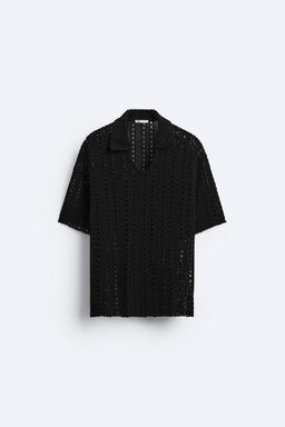 CROCHET KNIT POLO SHIRT - Zara фото 6