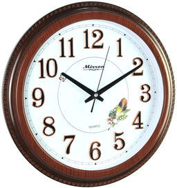 Настенные часы Mirron круглые коричневые F510BDB