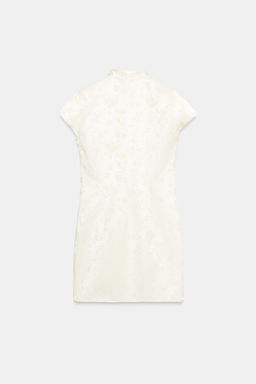 VESTIDO CORTO JACQUARD / Blanco - Zara фото 3