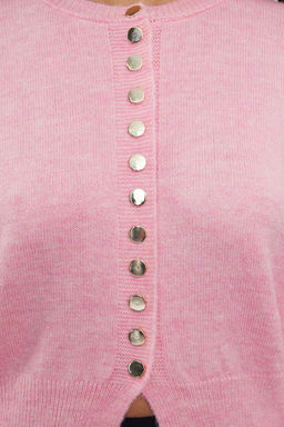 Pembe Basic Dugmeli Ceket Gorunumlu Triko H?rka TWOAW25HI00164