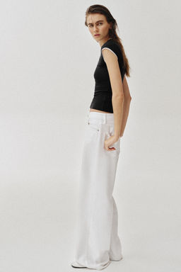 CAMISETA EFECTO DOBLE MANGA CORTA / Negro - Zara фото 3
