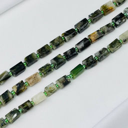 Бусины для украшений из Мусковита (зеленый лепидолит) 40 см