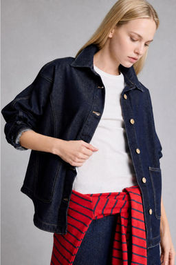 %100 Pamuk Oversize Jean Ceket