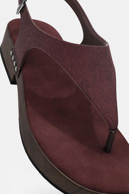 LEATHER STUDDED SANDALS - Zara фото 14