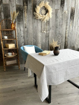 Скатерть из рогожки Ромбы серые 120х150 - Амавес-текстиль фото 8