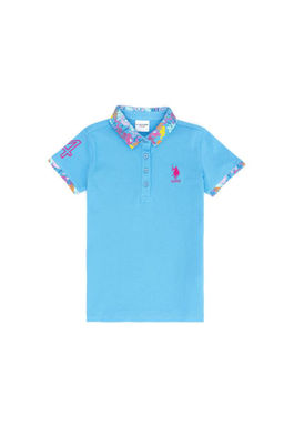 Базовая футболка бирюзового цвета для девочек - U.s. polo assn фото 5