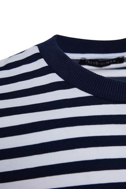 TRENDYOL MAN Siyah Oversize/Genis Kesim Cizgili K?sa Kol T-Shirt TMNSS20TS0511 - Trendyolmilla фото 7