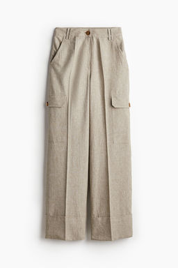 Pantalon cargo en mezcla de lino - H&m фото 4