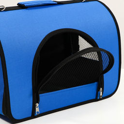 Сумка - переноска для животных, 2 входа, 40 х 25 х 28 см, синяя - Пижон фото 5