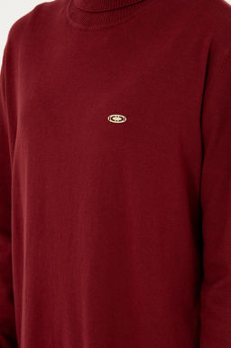 Женский бордово-красный базовый свитер с высоким воротником - U.s. polo assn фото 7