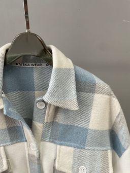 513 Рубашка клетка, флис/голубая клетка - Knitka wear фото 7