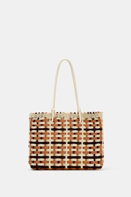BOLSO MINI SHOPPER EFECTO TRENZADO / Marr?n - Zara фото 2