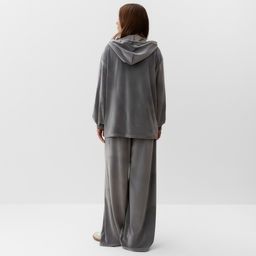 Костюм женский (толстовка, брюки) KAFTAN Plushy, размер 48-50, серый