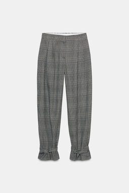 HOUNDSTOOTH TROUSERS WITH TIE HEM - Zara фото 6