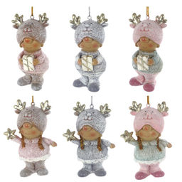 Фигурка декоративная "Дети", L4,5 W3,5 H8 см, 6в.