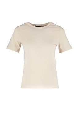 Ac?k Bej %100 Pamuk Basic Bisiklet Yaka Orme T-Shirt TWOSS23TS00000