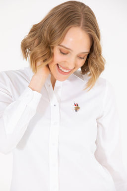 U. S. Polo Assn Женская белая базовая рубашка с длинным рукавом - U.s. polo assn фото 2