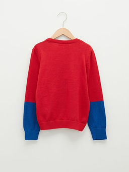 Bisiklet Yaka Spiderman Bask?l? Uzun Kollu Erkek ?ocuk ?nce Triko Kazak - Waikiki фото 2